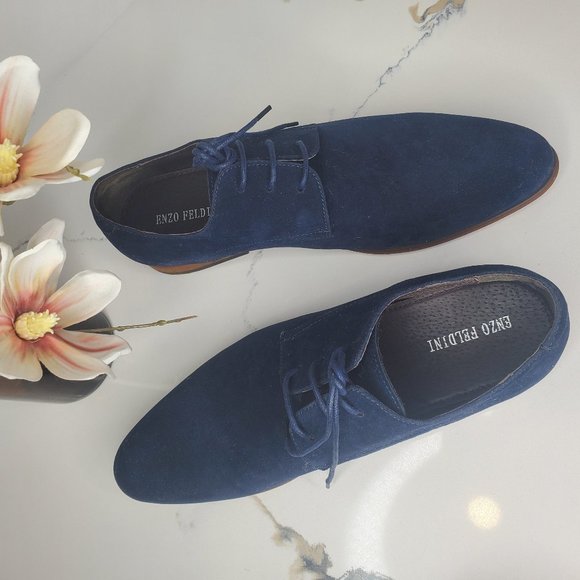 Blue Suede Oxfords - Picture 7 of 14